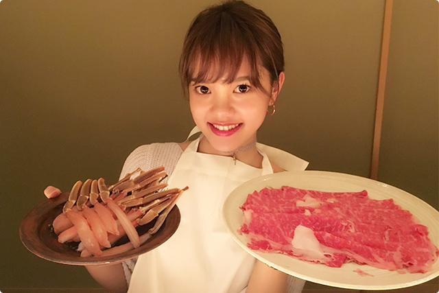 さっそく、お肉とカニがきた～！！！